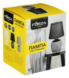 Лампа настольная 27,5см, E14, 40 Вт, 220-240В, керамика, текстиль, 3 цвета